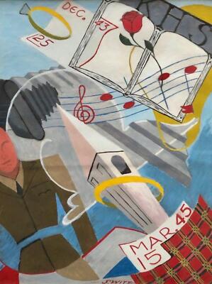 Lucille Sylvester, Fire Department, Oil on paper, signed lower middle