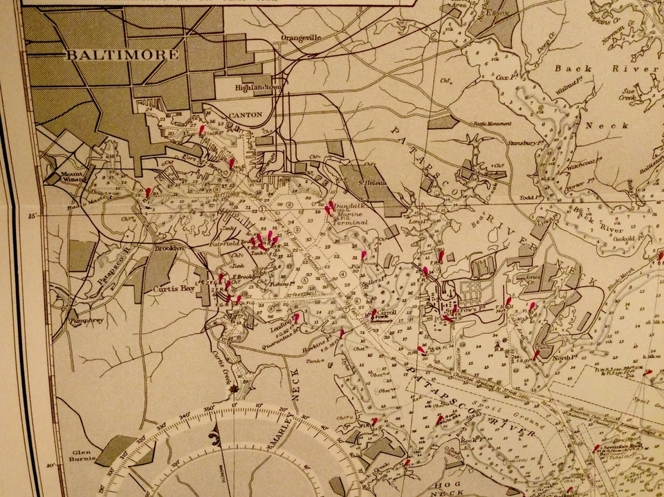 VINTAGE ADMIRALTY CHART. No.2856. CHESAPEAKE BAY, COVE POINT. 1944 Edition. - Image 4 of 4