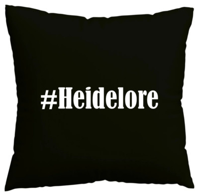 Kissenbezug #Heidelore I love Heidelore Schwarz 103424