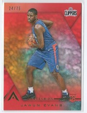 2017-18 Ascension RED RC #131 JAWUN EVANS, LOS ANGELES CLIPPERS  ##/75 Ball Side