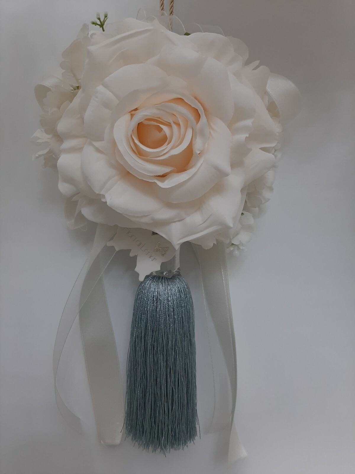 Decorazione Nappa Fiori di Lena - Rosa Cipria Artigianale Italiana