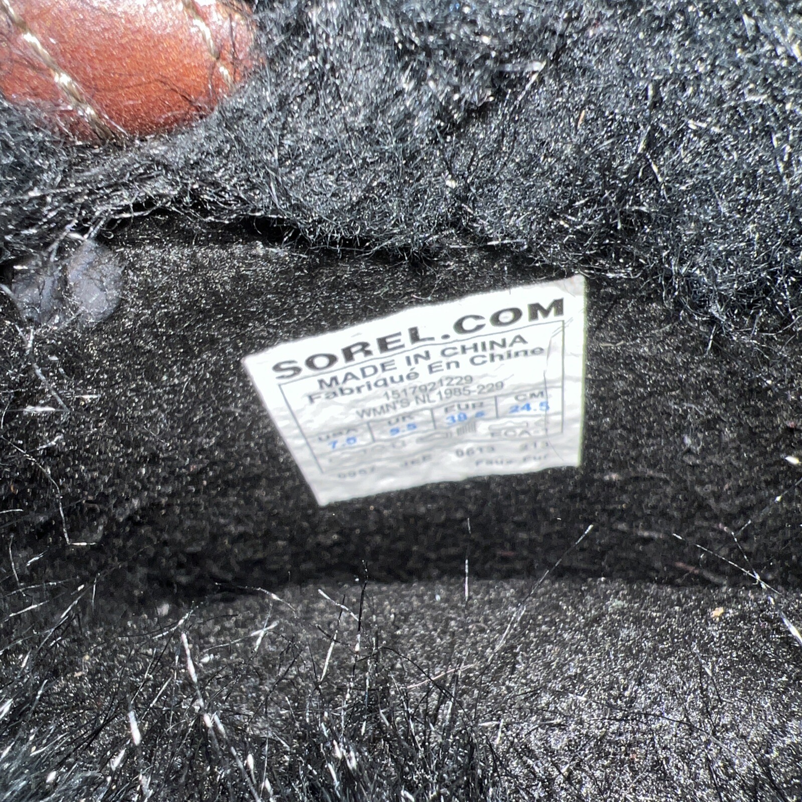 Sorel Waterproof Womens Faux Fur Dark Red Brown Leather Rain Winter Boots tall