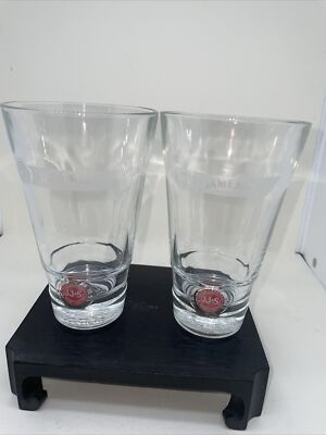 2 John Jameson & Son Limited Whiskey Highball Glasses Tumblers Red Label 5 1/4''