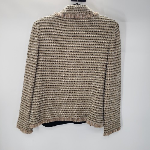 Ming Wang Medium Blazer Tank Set Womens 2 Piece Tapestry Tan Black Textured - Picture 13 of 14