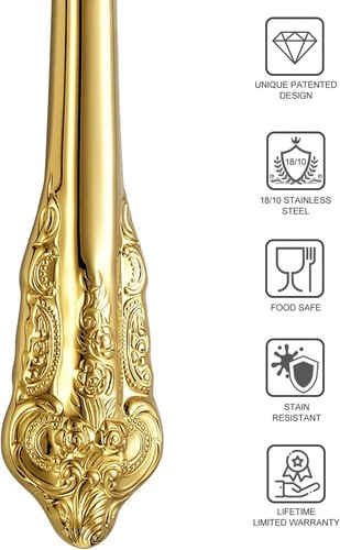 Timeless Gold Cake Knife and Server Set - Perfect for Weddings & Events - Picture 9 of 10