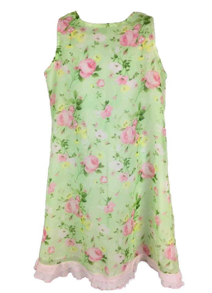 Hartstrings Girls Dress Size 6 / 6x Pink Green Floral Spring 2Piece EUC - Image 3 of 4