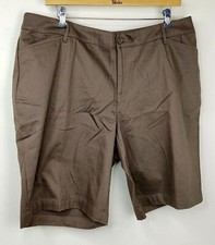St Johns Bay Women's Plus Mid Rise Easy Fit Brown Casual Bermuda Shorts NWTs