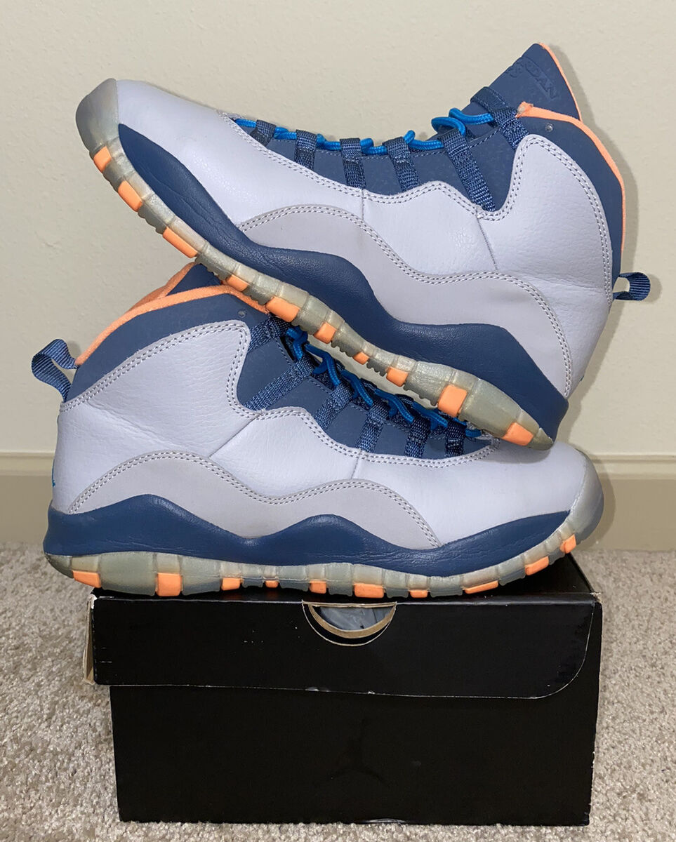 Nike Air Jordan 10 Retro Bobcats GS 7Y Grey Orange Blue Nike Air Jordan 10 Retro Bobcats GS 7Y Grey Orange Blue