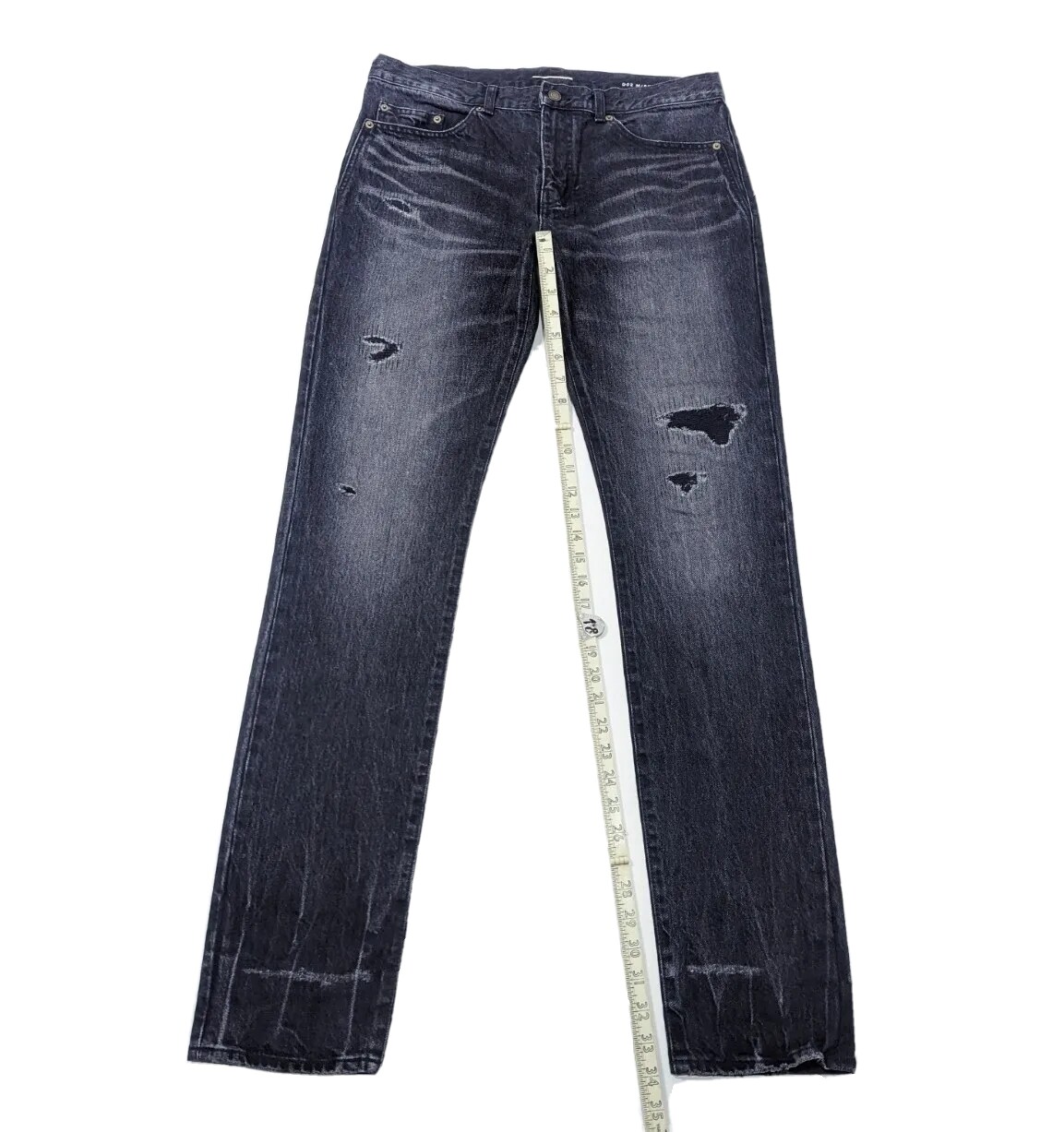 Jeans uomo Saint Laurent 2017 skinny fit invecchiati antracite nuovi senza etichette W34 L34 prezzo al pubblico £470