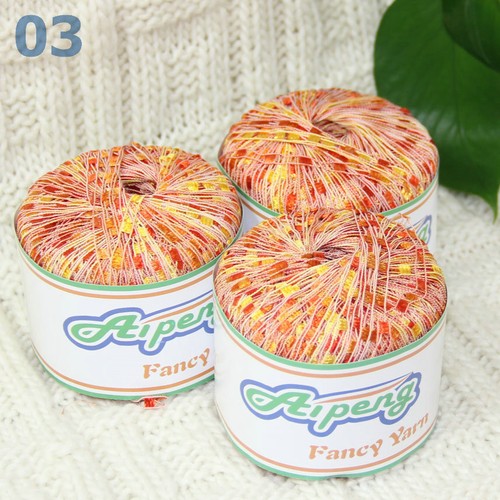 AIPENG Lot of 3Ballsx50g Nylon Rainbow Ladder Ribbon Knitting Yarn 9Colors - Picture 13 of 33