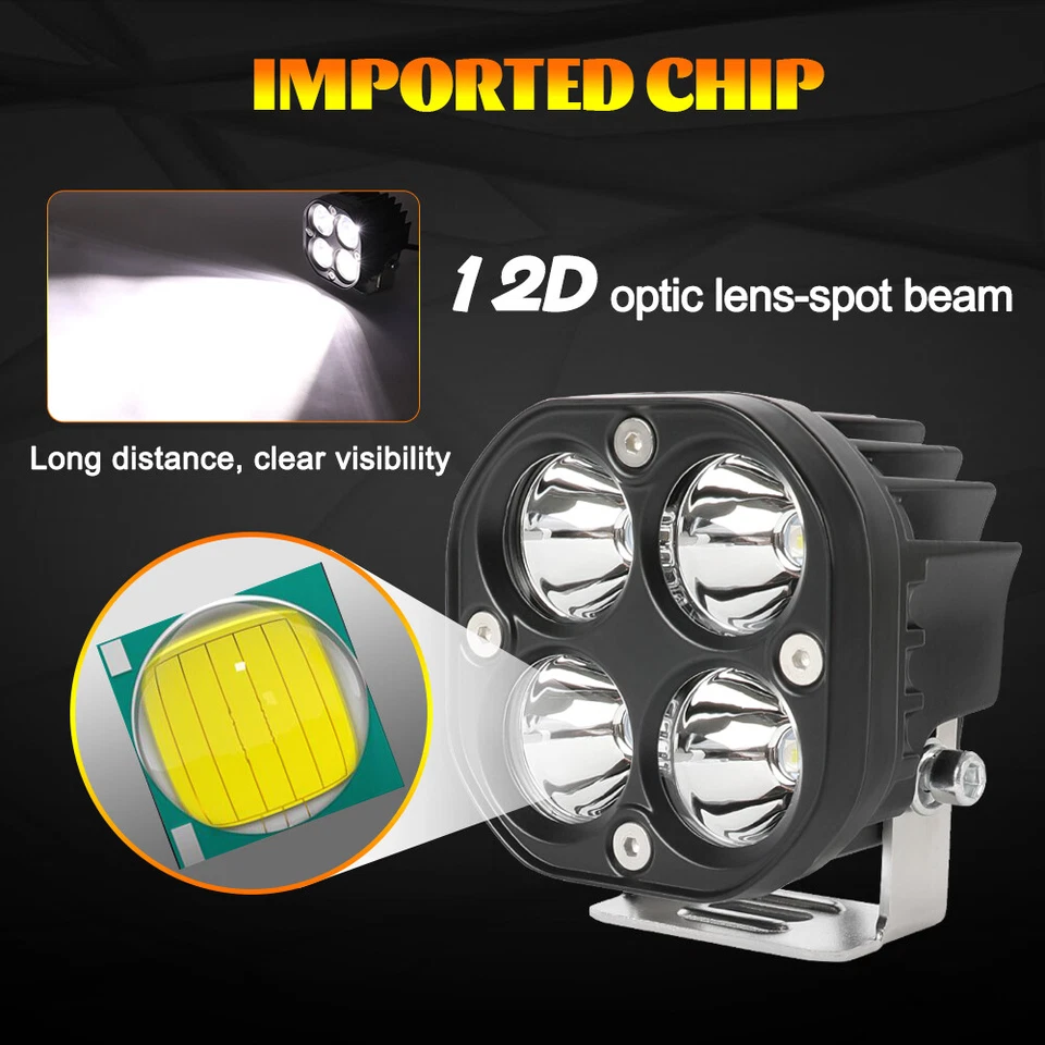 2PCS 3"Inch LED Work Light Cube Pods Bar Offroad Driving Spot White Beam - Image 3 of 4