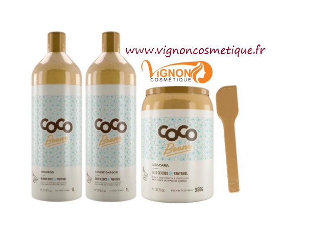 Lissage brésilien lavabo COCO kit capillaire shampoing 1L conditionneur masque 950g