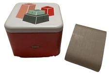 2017 Christmas Holiday Fossil Watch Holder ONLY Metal Tin Box Cases 2.75" Tall