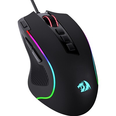 Redragon M612 Predator - 8000 dpi Gaming Maus mit komfortablem Grip & RGB-Design