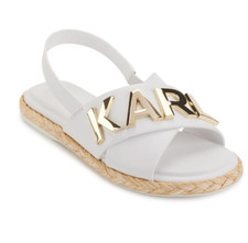 Karl Lagerfeld Women's "Charla" White Slingback Espadrille Sandal Size: 6