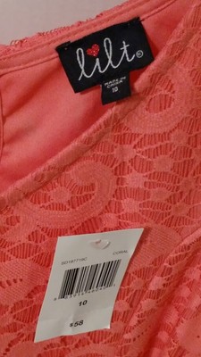 Robe Fille Lilt Manches Courtes Corail - Taille 10, Pour Pâques Ou Fête - Neuf Avec étiquettes