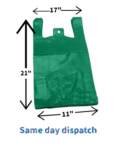VEST CARRIER SHOPPING BAGS STRONG PLASTIC I Blue, White, Red, Green and Black - Picture 14 of 14
