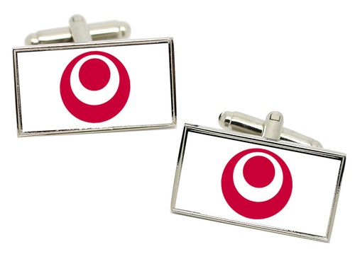 Okinawa (Japan) Flag Cufflinks in Chrome Gift box