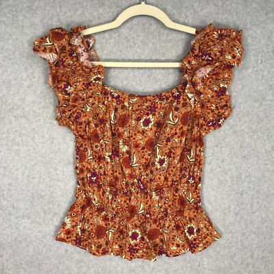 Luna Moon Babydoll Top Small Layered Ruffled Cottage Boho Milkmaid Western 70s