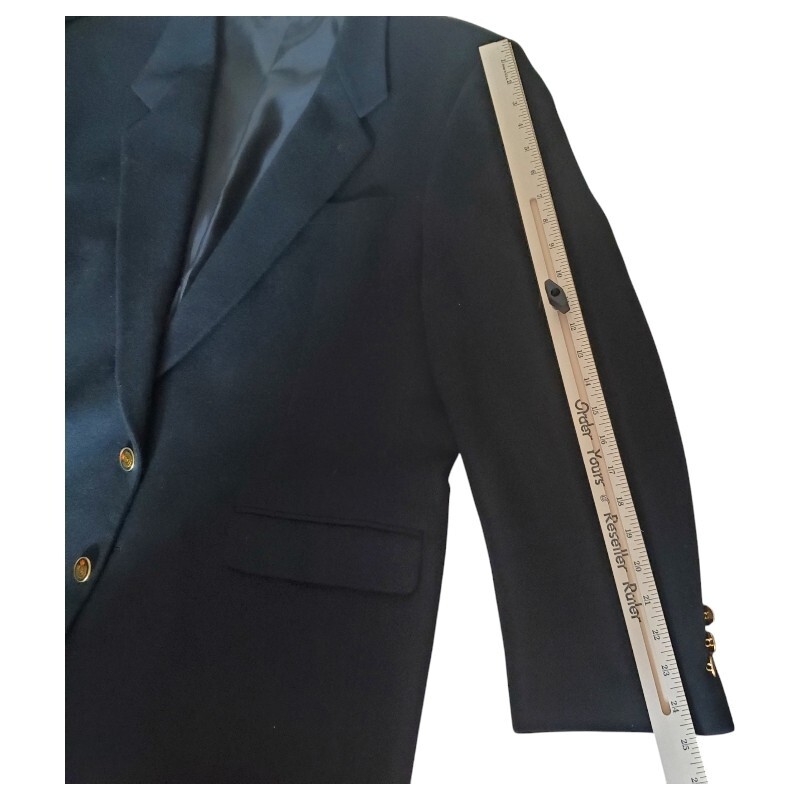 Carelli 2 Button 100% Cashmere Solid Black Sport … - image 6