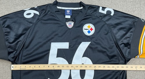 Reebok NFL Vtg Pittsburgh Steelers #56 Stitched # Lamarr Woodley Jersey Sz 54 - Bild 10 von 13
