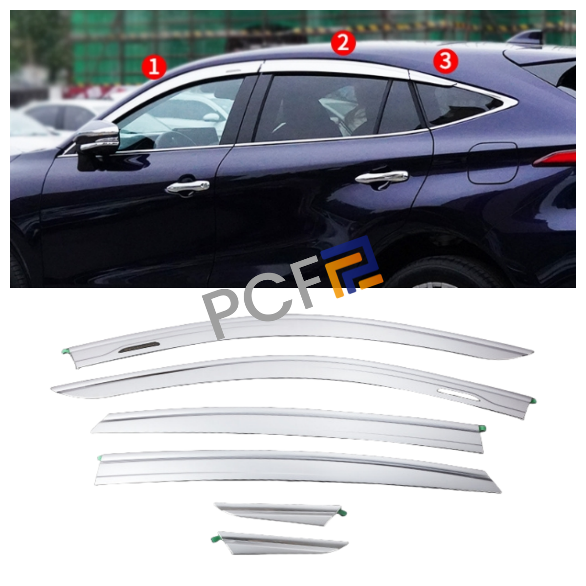 Chrome Window Visor Vent Shades Sun Rain Guard 6pcs For 20212024