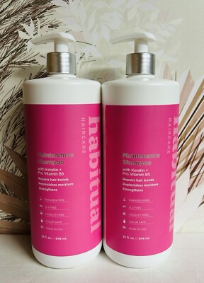 (2) Habitual Haircare ~ Maintenance Shampoo with Keratin & Pro-Vitamin B5 32 oz