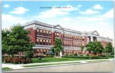 Postcard - High School, Lorain, Ohio