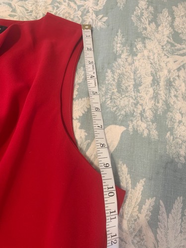 J crew Cowl Neck Sheath in Red 365 Wool Crepe Sleeveless Dress Size 20 - Picture 4 of 8