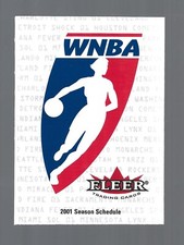 2001 Fleer Ultra WNBA Season Schedule Basketball Card
