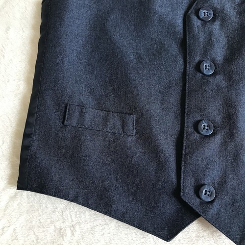 Boy's Navy Blue Dress Vest with Striped Clip - On Tie Size 7 Regular - Picture 6 of 14