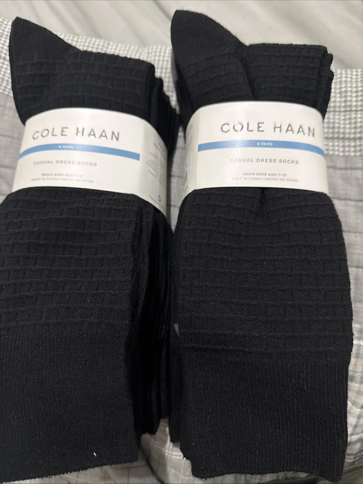 2 X Cole Haan Men's 6 Pair Casual Dress Socks Black Shoe Size 7-12 73% Cotton