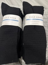 2 X Cole Haan Men's 6 Pair Casual Dress Socks Black Shoe Size 7-12 73 Cotton