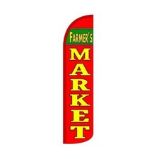 Farmer'S Market Swooper Flutter Feather Flag  3ft W x 11.5ft Tall
