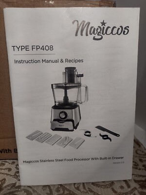 14 C. Magiccos  FP408 Stainless Steel Food Processor Storage Drawer NEW opened