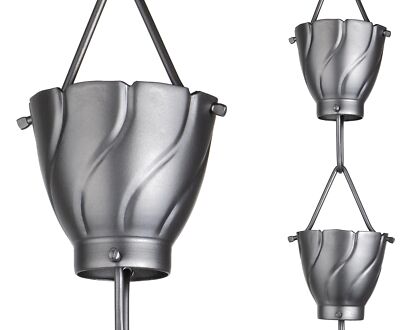 19435 Aluminum Akira, 8-1/2 Feet Length Downspout for Gutters, Rain Chain 8.5...