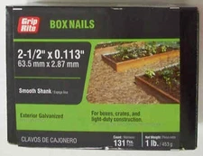 Grip-Rite Nails 1 lb 2-1/2" Exterior Galvanized Smooth Shank - Box - Combo Ship