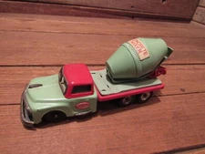 Vintage SSS Japan Tin Toy Friction Concrete Mixer Truck Cement - PARTS!