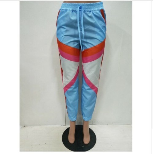 EE. UU. Mujeres Deportivos Cordón Cintura Empalme Pantalones Ropa Activa Pantalones Largos - Imagen 4 de 5