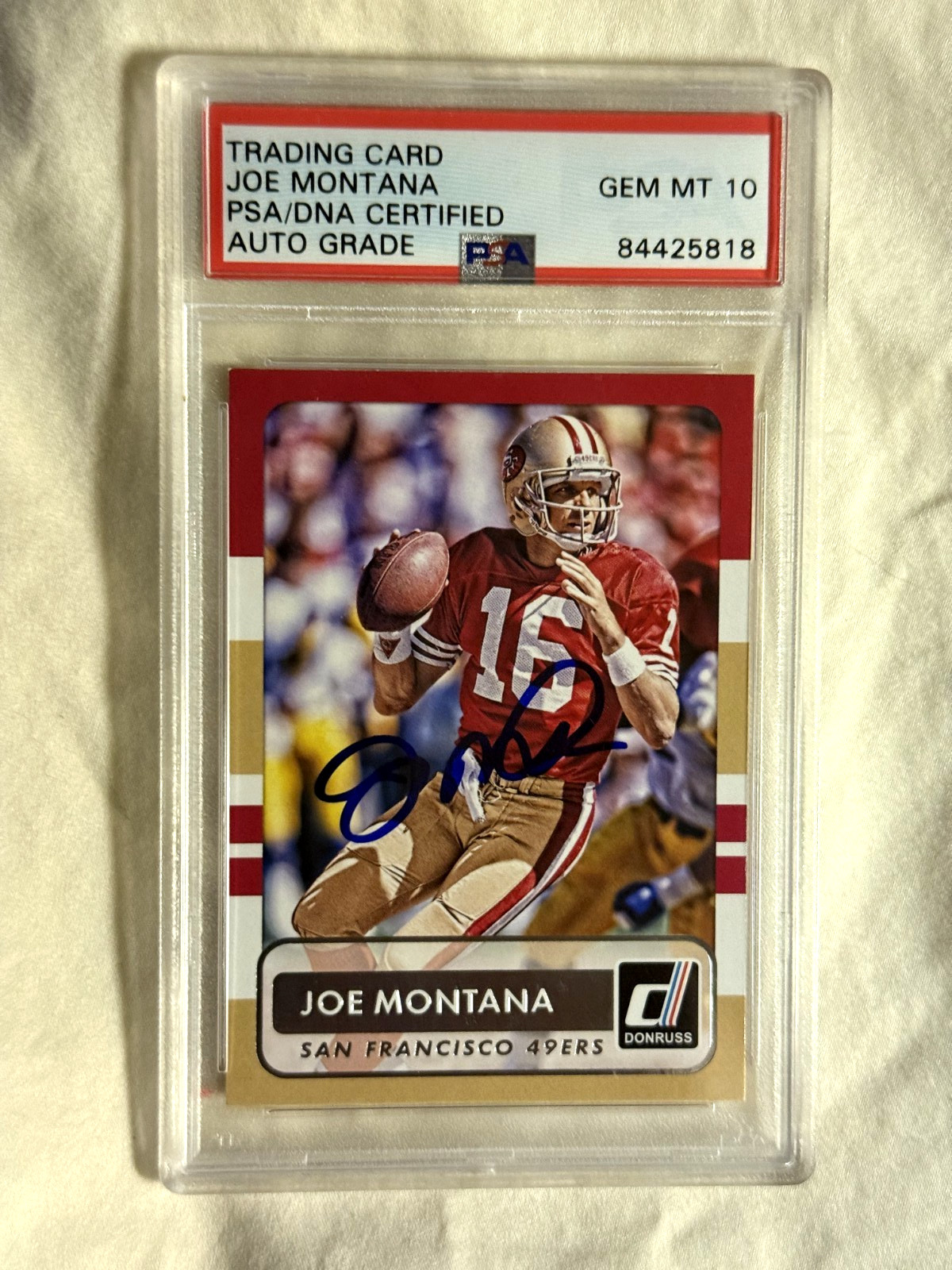 2015 JOE MONTANA PSA/DNA CERTIFIED AUTO GRADE GEM MT #10