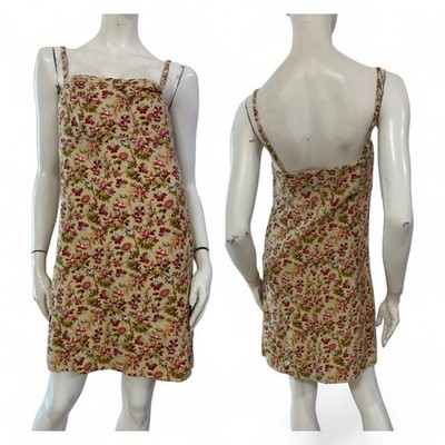 MAURO GRIFONI Kleid Dress beige Blumenmuster bunt Gr. IT 42 Baumwolle