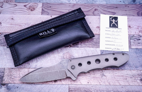 Jonathan McNees Custom Knives Skybolt, Acidwashed CPM154, Titanium Handle Scales