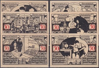 Satz Original Notgeld Stadt Weissenfels a.d. Saale 6 Scheine 1921 Top