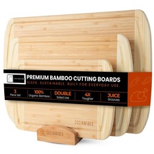 Bamboo Cutting Board Set - Charcuterie  Chopping Boards for Kitchen, Large  Sm