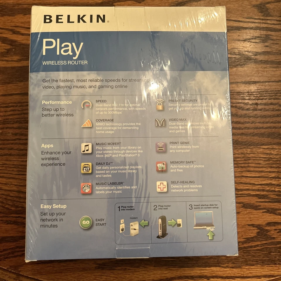 Belkin Play N300 Wireless Router N+ Dual Band Networking Gaming No Power Cord - Image 3 of 4