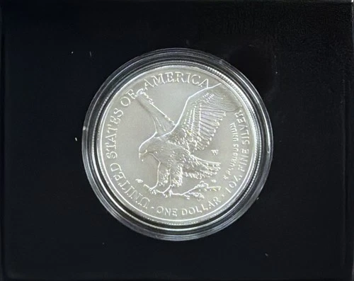 American Silver Eagle 2022-W Unc. Coin Box and COA Type 2