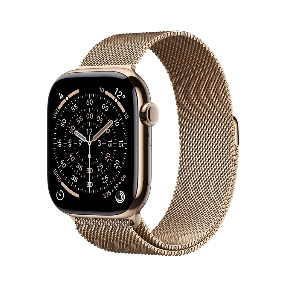 Apple Series 11 46 mm Waterproof Smart Watch GPS (2025) Gold Milanese Loop -