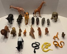 Wild Animal Figures Mixed Lot Various Brands Sizes Lot Of 23 Snake Giraffe Lion