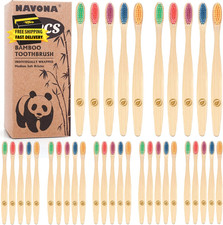 36 PCS Bamboo Toothbrushes, Kids Aged 7 Toothbrush Pack, Eco-Friendly Natural W