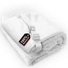 Waterproof Mattress Topper Cover, Fits 1-2" Full Toppers  Breathable Bamboo ...
